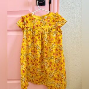 Floral Yellow Kids Dress